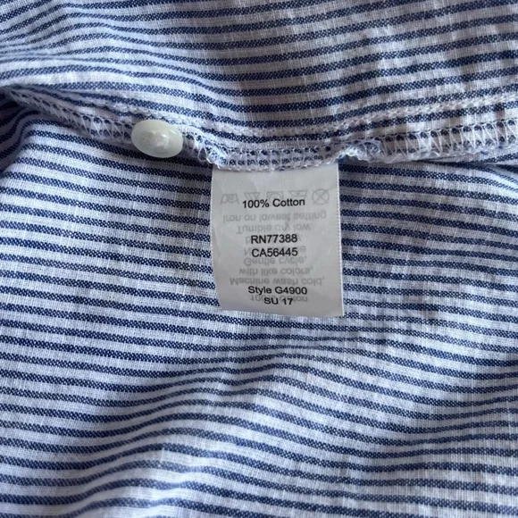 Madewell Side Button Striped Popover Shirt β’ XS β’ Blue and White Stripes - Picture 11 of 13